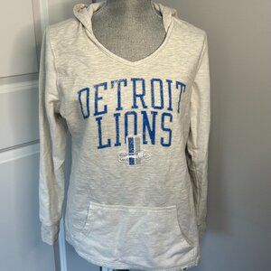 Women's Detroit Lions NFL Fanatics Beige V Neck Hoodie Size L EUC